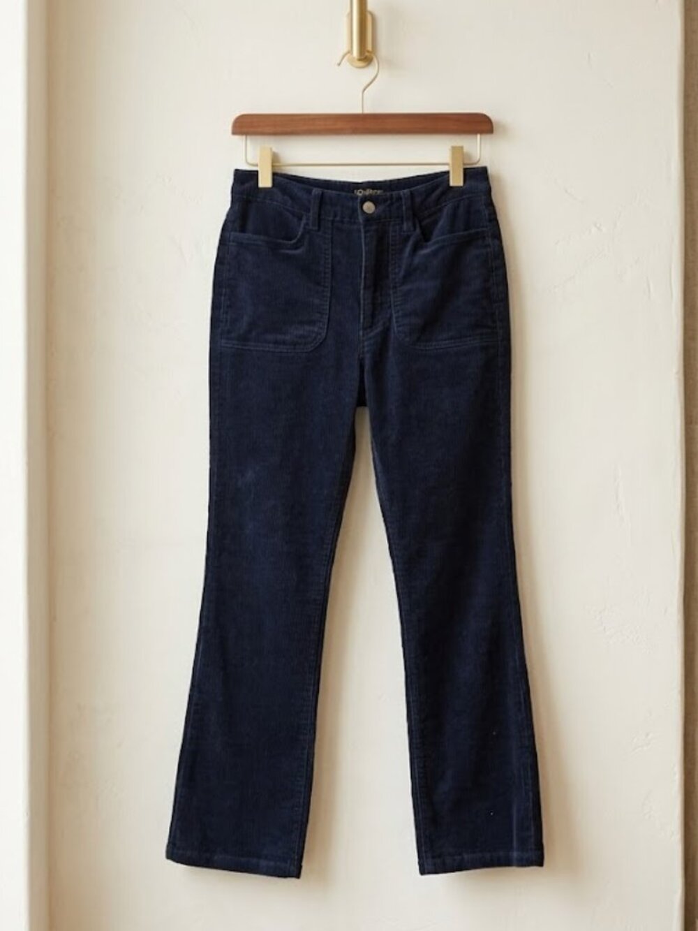 Quince Organic Stretch Corduroy Flare in Deep Navy size 2